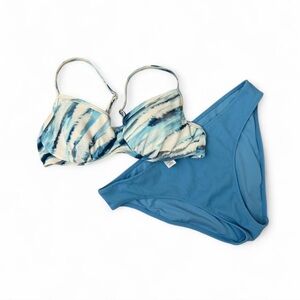 Aerie Blue and Cream Bikini Set